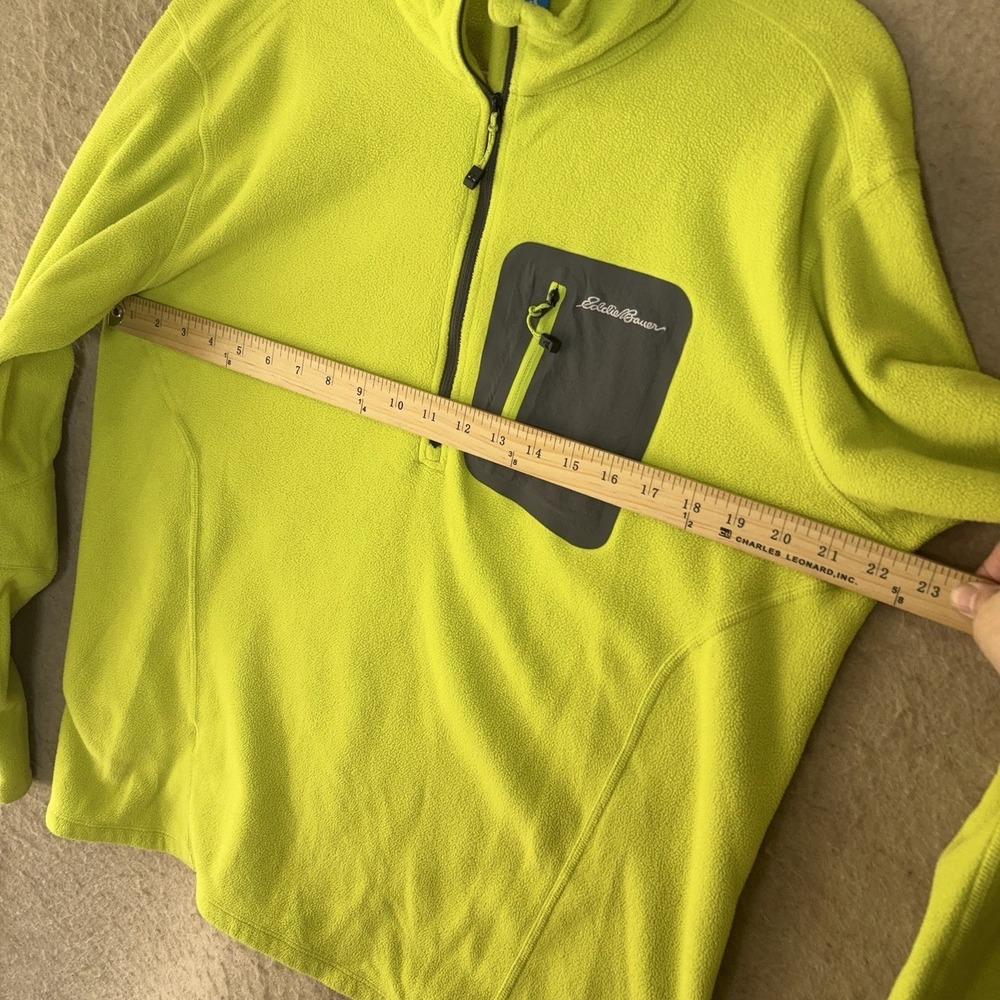Eddie Bauer First Ascent Fleece Jacket Mens Sz L Yellow 1/4 Zip Pullover Pocket - Picture 9 of 9